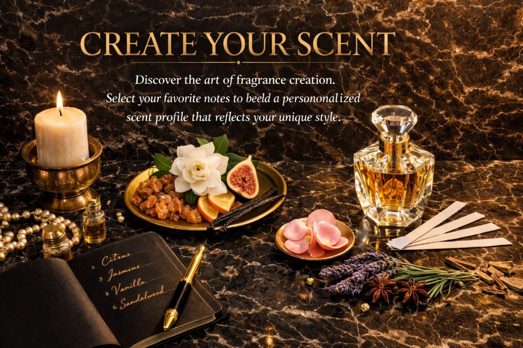 Create your scent at ESCENTINO with top, heart, and base fragrance notes